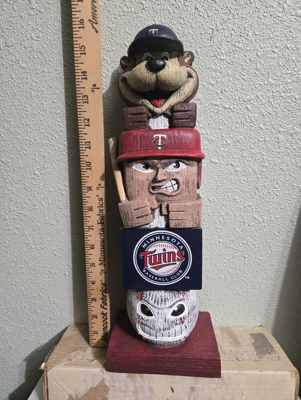 Minnesota Twins Themed Red Navy Wooden Totem Figurine
